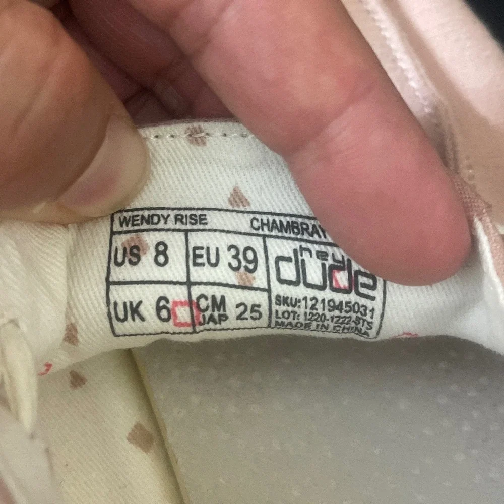 Hey Dude Wendy Rise Chambray Pink Platform Loafers Women Size 8 121945031 - Picture 8 of 8